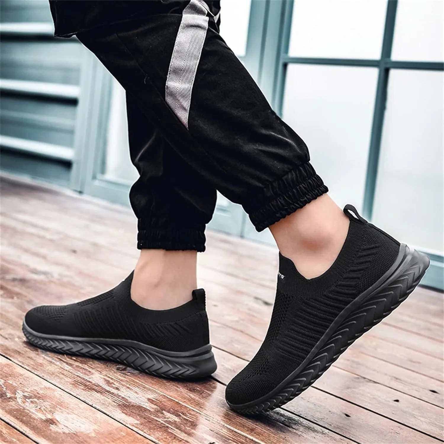 BORAMAX Mens Slip On Running Shoes Breathable Lightweight Comfortable Fashion Non Slip Sneakers for Men