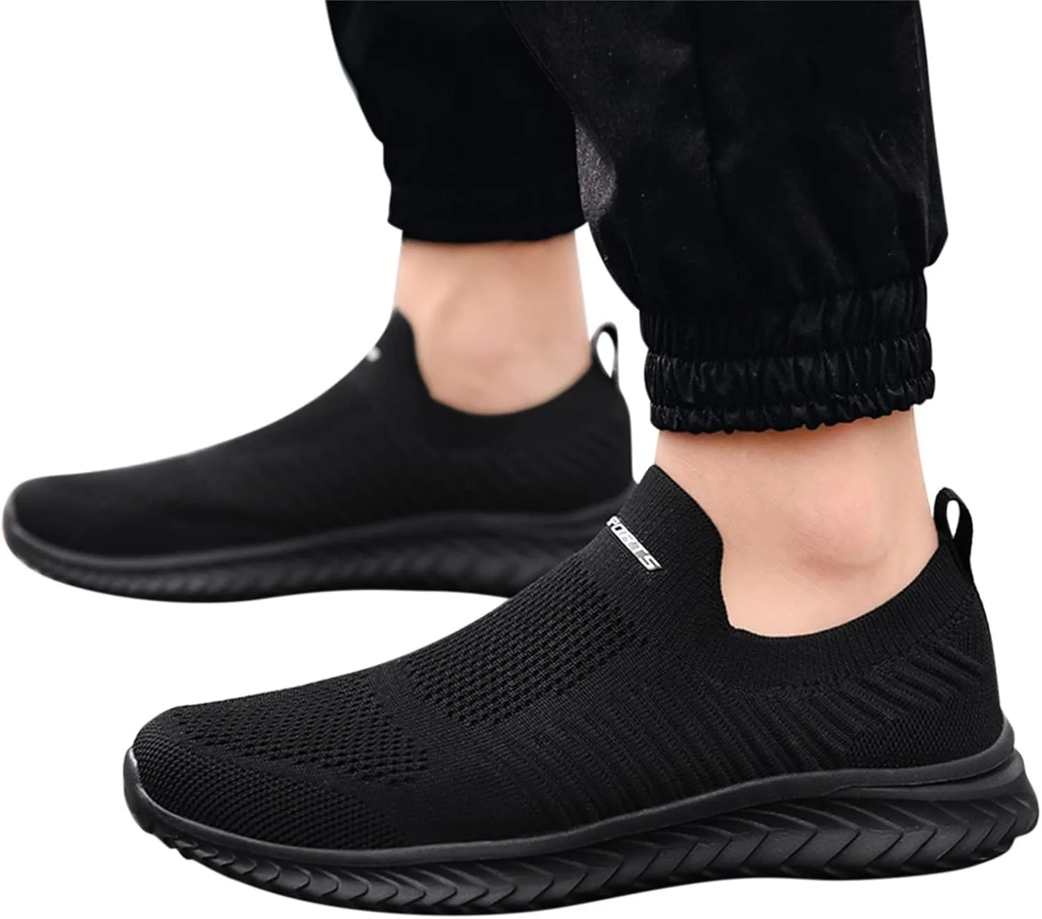 BORAMAX Mens Slip On Running Shoes Breathable Lightweight Comfortable Fashion Non Slip Sneakers for Men