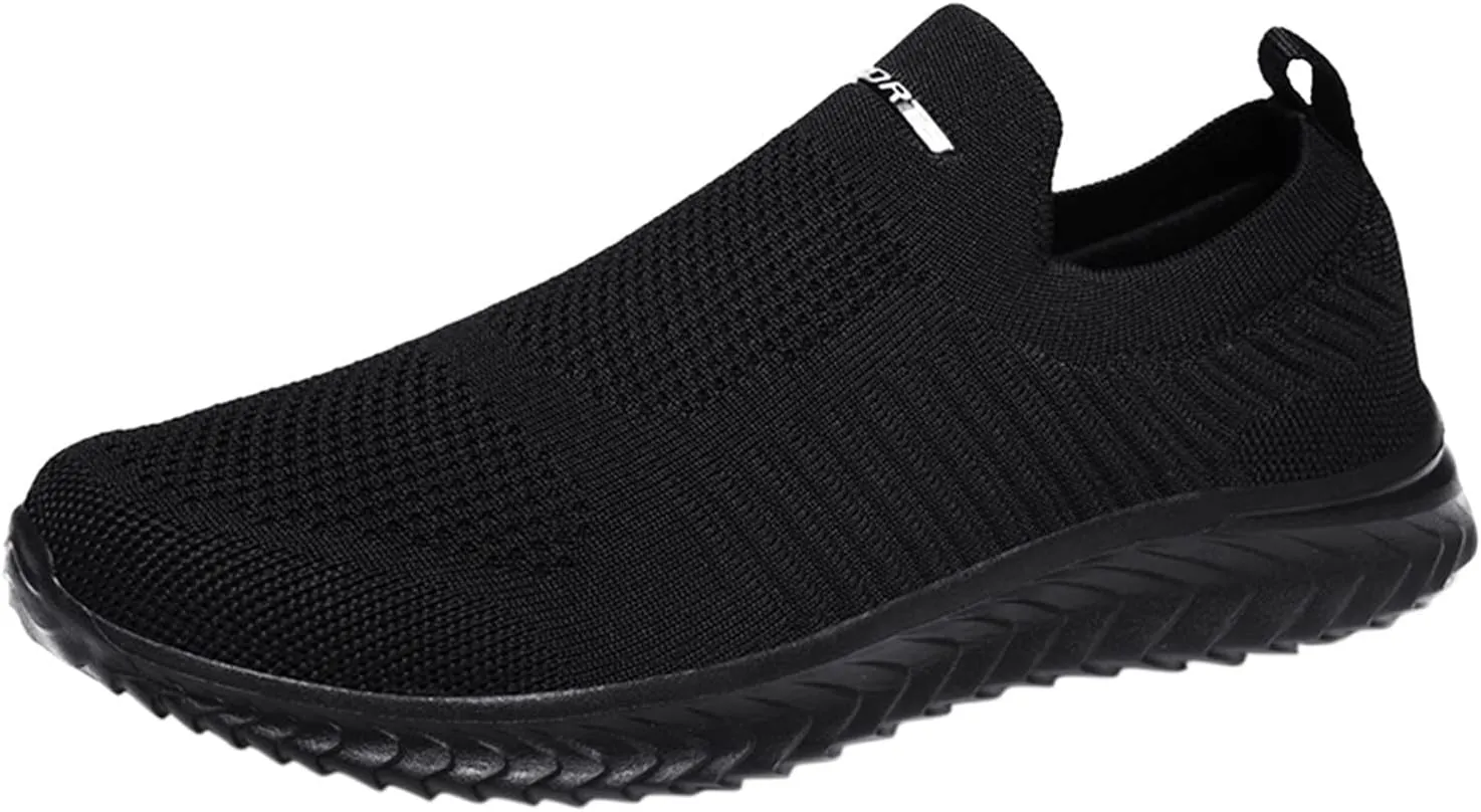 BORAMAX Mens Slip On Running Shoes Breathable Lightweight Comfortable Fashion Non Slip Sneakers for Men