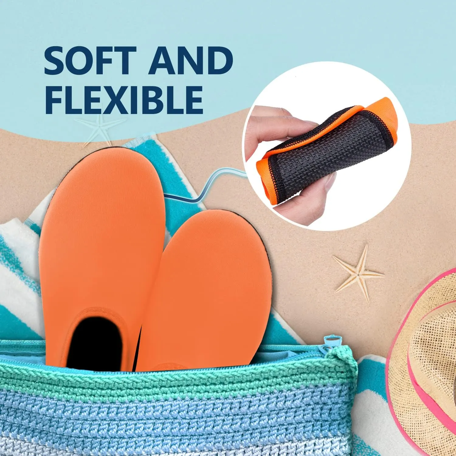 JACKSHIBO Water Shoes for Women Men Swim Shoes Water Socks for Cruise Essentials Swimming Aqua Beach Pool Yoga Surf