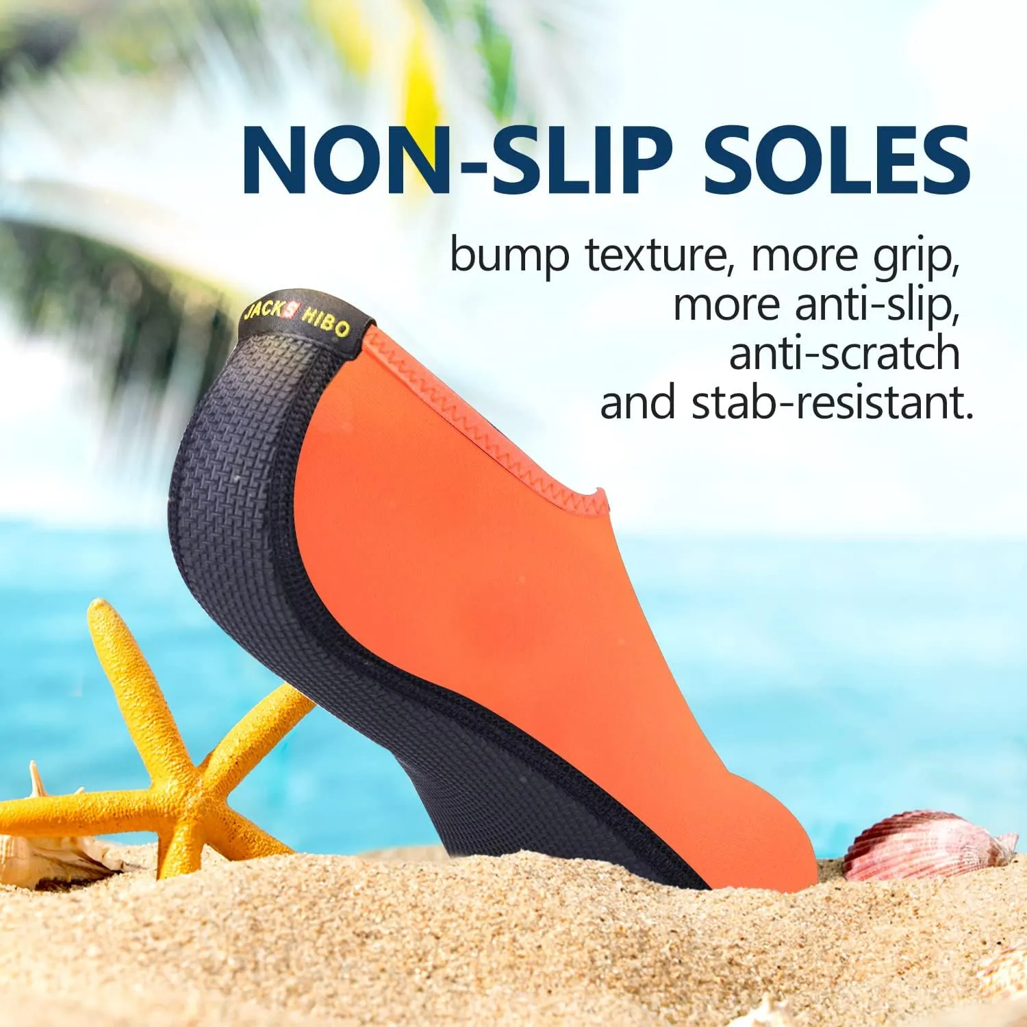 JACKSHIBO Water Shoes for Women Men Swim Shoes Water Socks for Cruise Essentials Swimming Aqua Beach Pool Yoga Surf