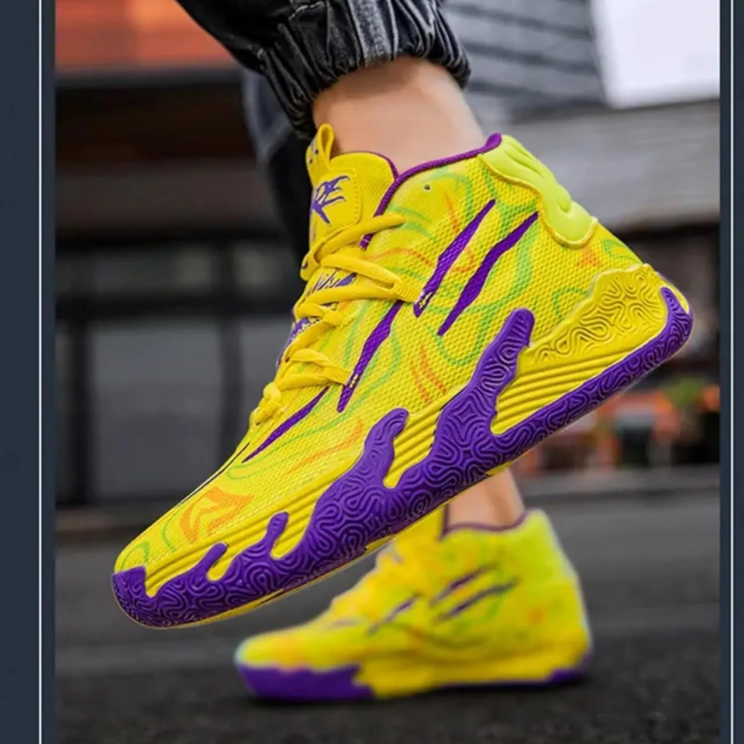 Men's Basketball Shoes High Cut Breathable Anti Slip Shock-Absorbing Sports Fitness Training Boots