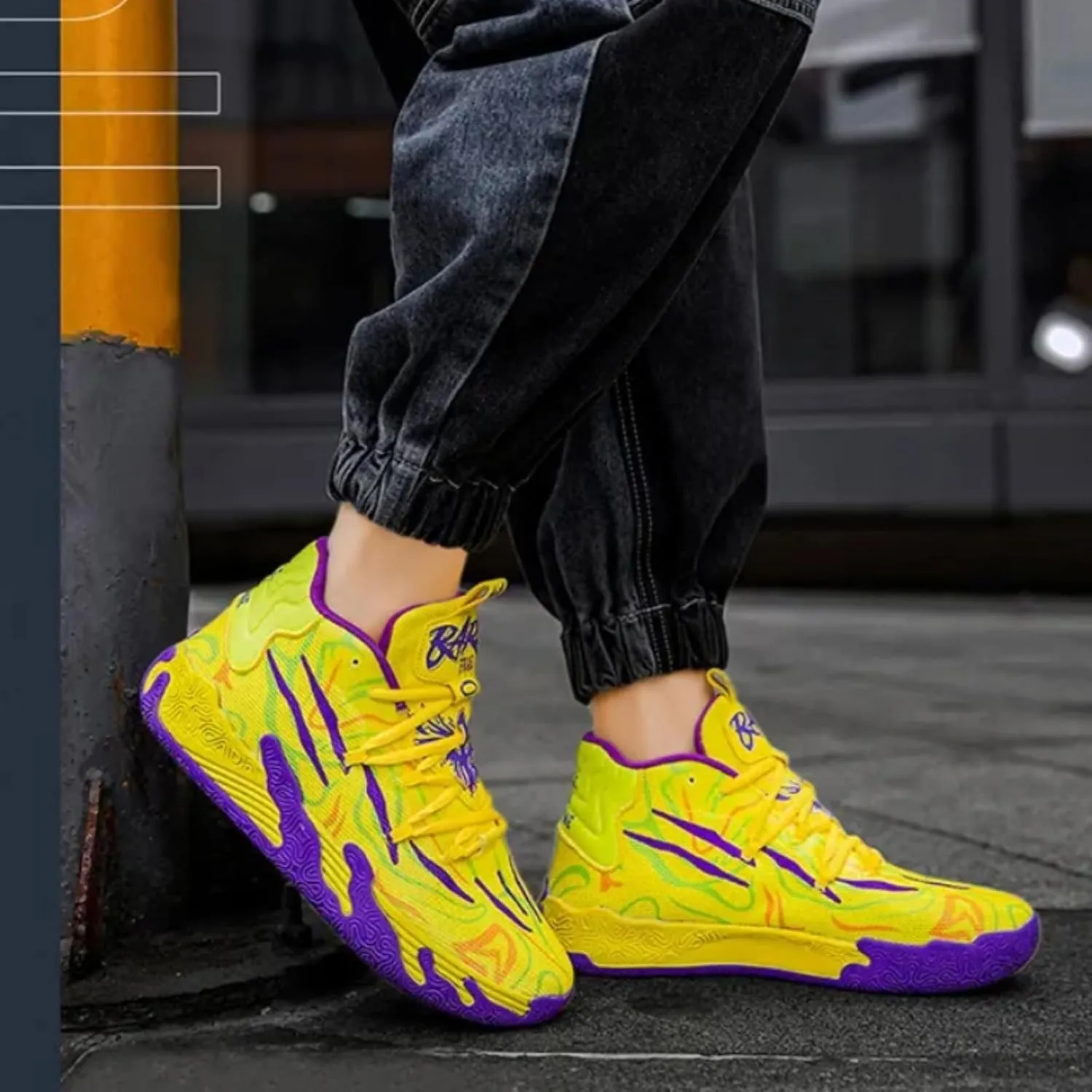Men's Basketball Shoes High Cut Breathable Anti Slip Shock-Absorbing Sports Fitness Training Boots