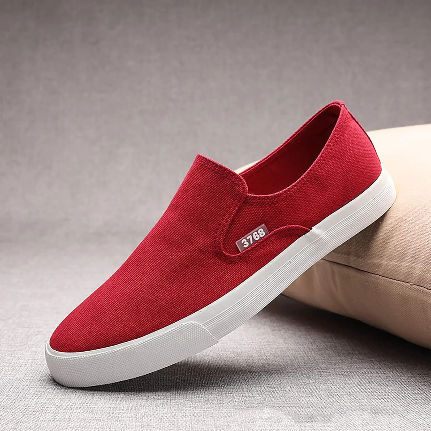 Mens Slip On Sneakers Lightweight Breathable Non-Slip Walking Shoes Comfortable Canvas Sneaker for Work, RunningWalkingBusiness