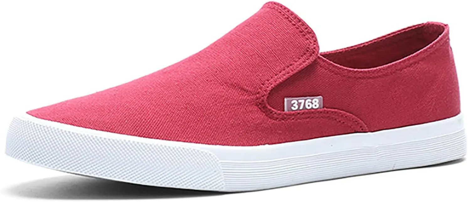 Mens Slip On Sneakers Lightweight Breathable Non-Slip Walking Shoes Comfortable Canvas Sneaker for Work, RunningWalkingBusiness