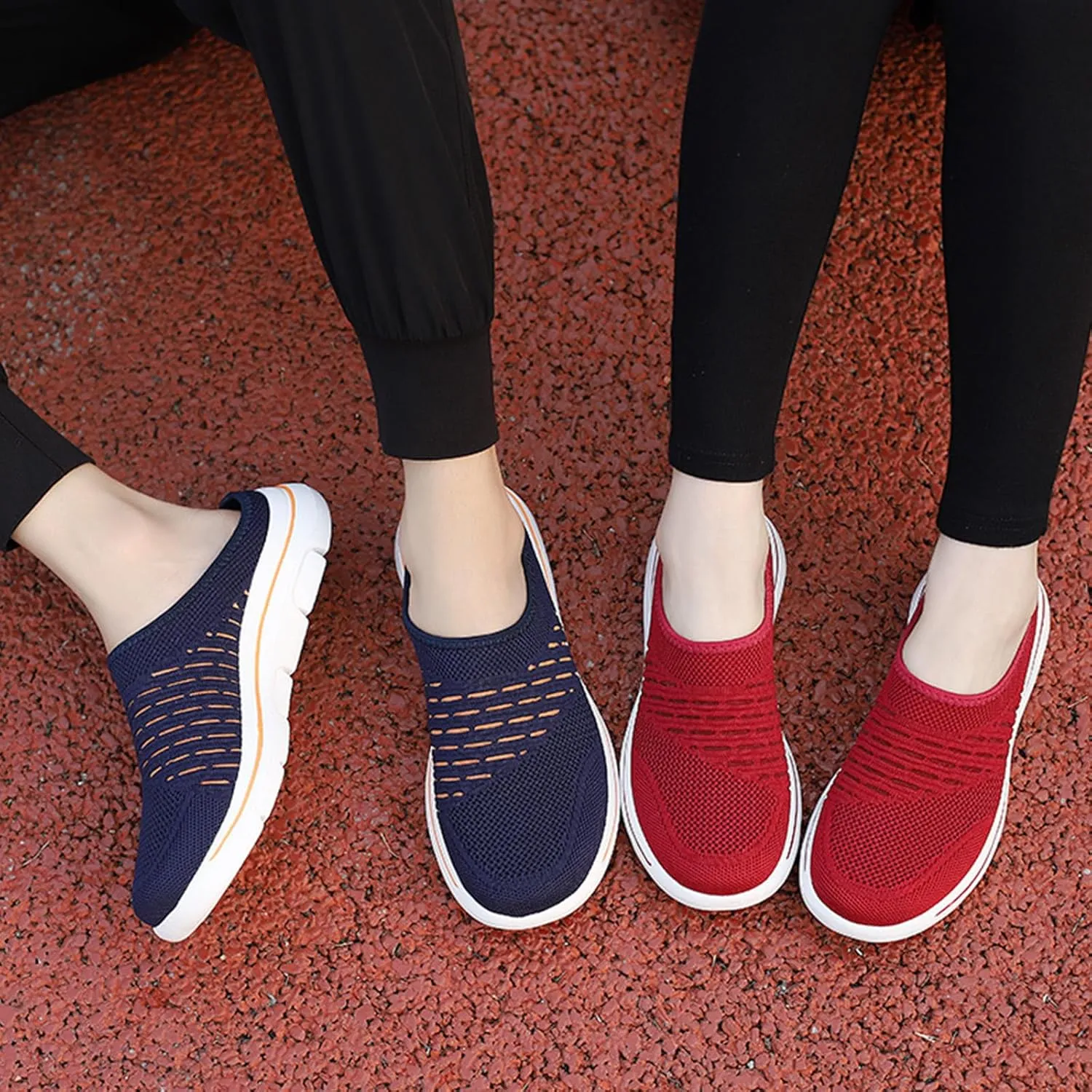 Mmoneyake Slip On Mules & Clogs for Womens Mens Lightweight Open Back Shoes Comfort Walking Shoes Breathable Slippers Slides Arch Support Closed Toe Sandals Backless Low Wedge Slip On Shoes