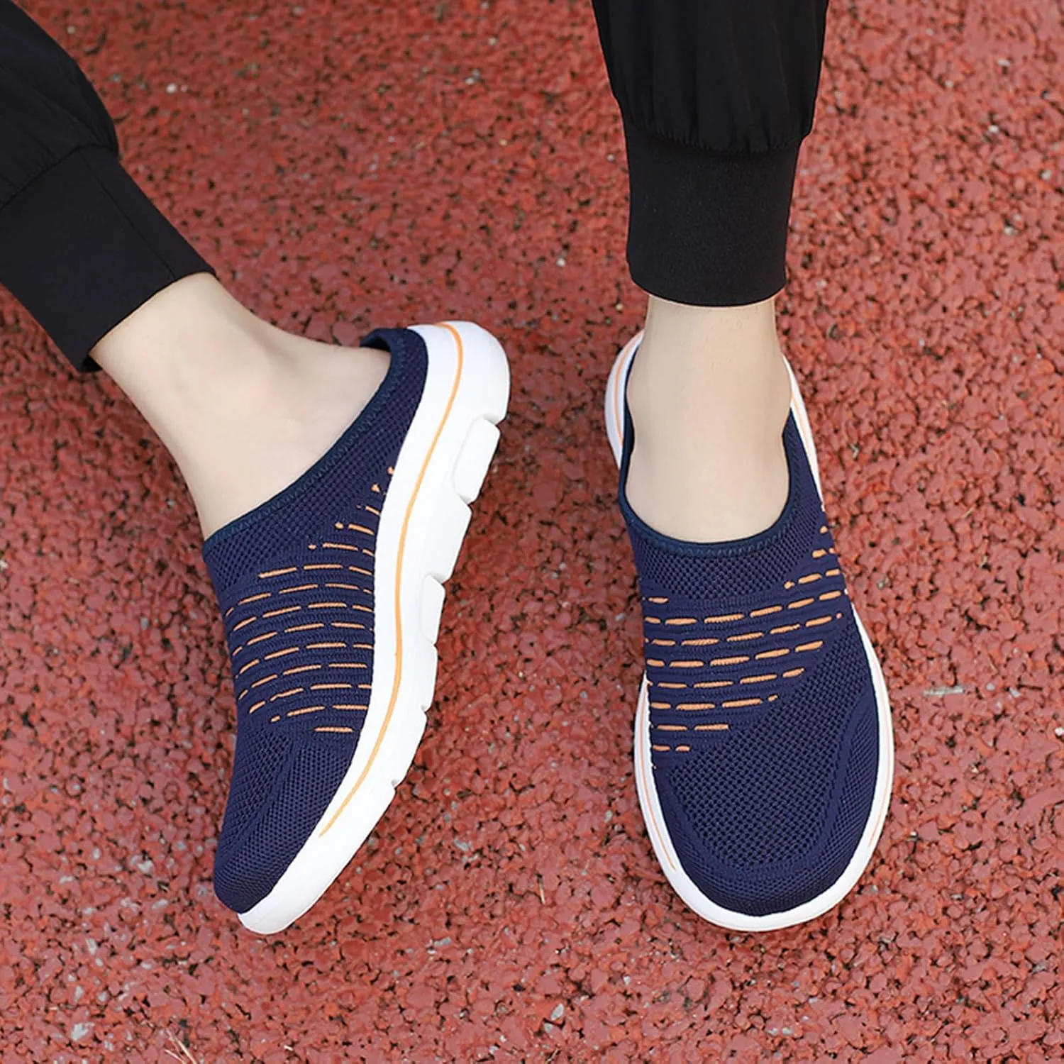 Mmoneyake Slip On Mules & Clogs for Womens Mens Lightweight Open Back Shoes Comfort Walking Shoes Breathable Slippers Slides Arch Support Closed Toe Sandals Backless Low Wedge Slip On Shoes