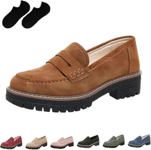 Orthoture Womens Shoes, Orthoture Orthopedic Platform Loafers, Orthoture Wide Toe Lightweight Non-Slip Casual Flat Shoes (Brown,6)