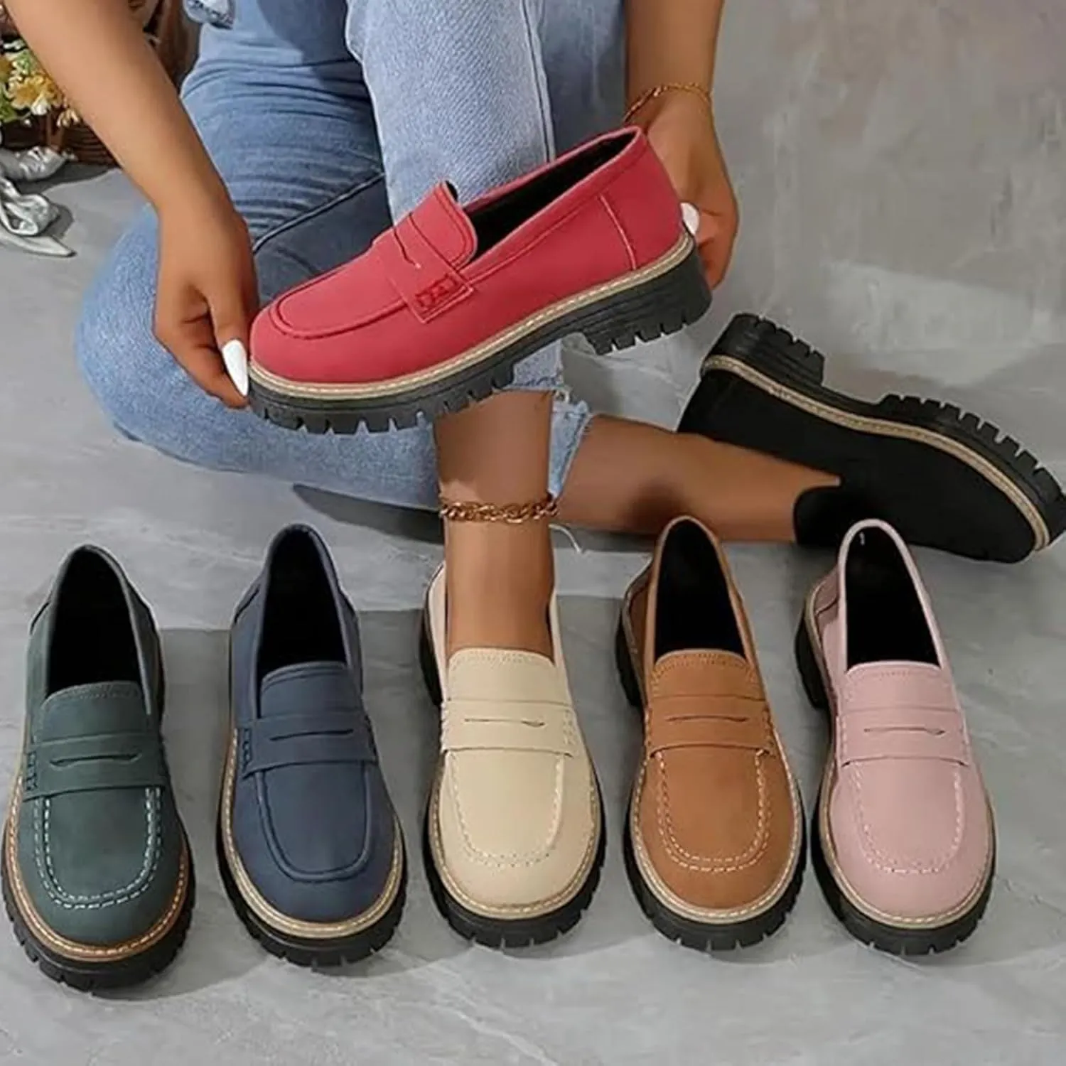 Orthoture Womens Shoes, Orthoture Orthopedic Platform Loafers, Orthoture Wide Toe Lightweight Non-Slip Casual Flat Shoes (Brown,6)