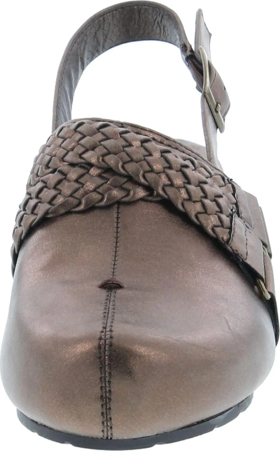 Pierre Dumas Women's Lexy-3 Vegan Leather Braided Accents Adjustable Strap Clogs