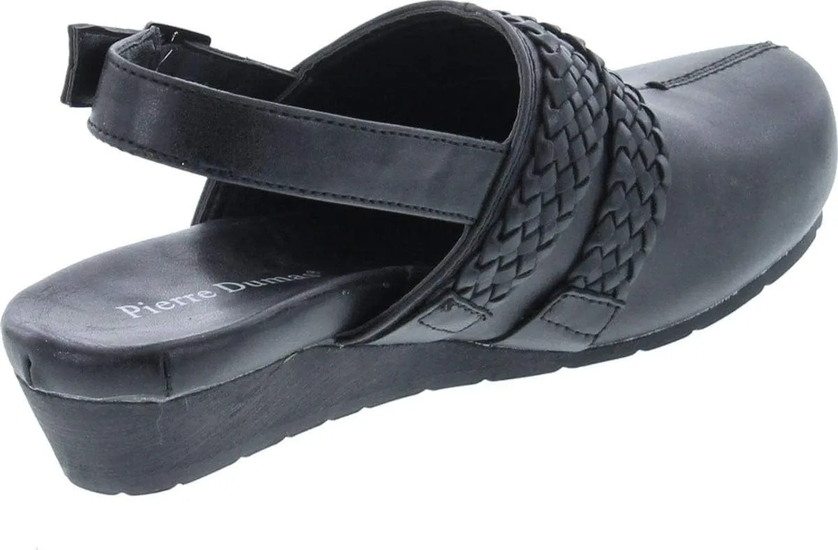 Pierre Dumas Women's Lexy-3 Vegan Leather Braided Accents Adjustable Strap Clogs