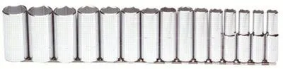 Proto 54103 Torqueplus 15 Pc Deep Socket Sets, 1/2 in, 6 Point (1 Set)