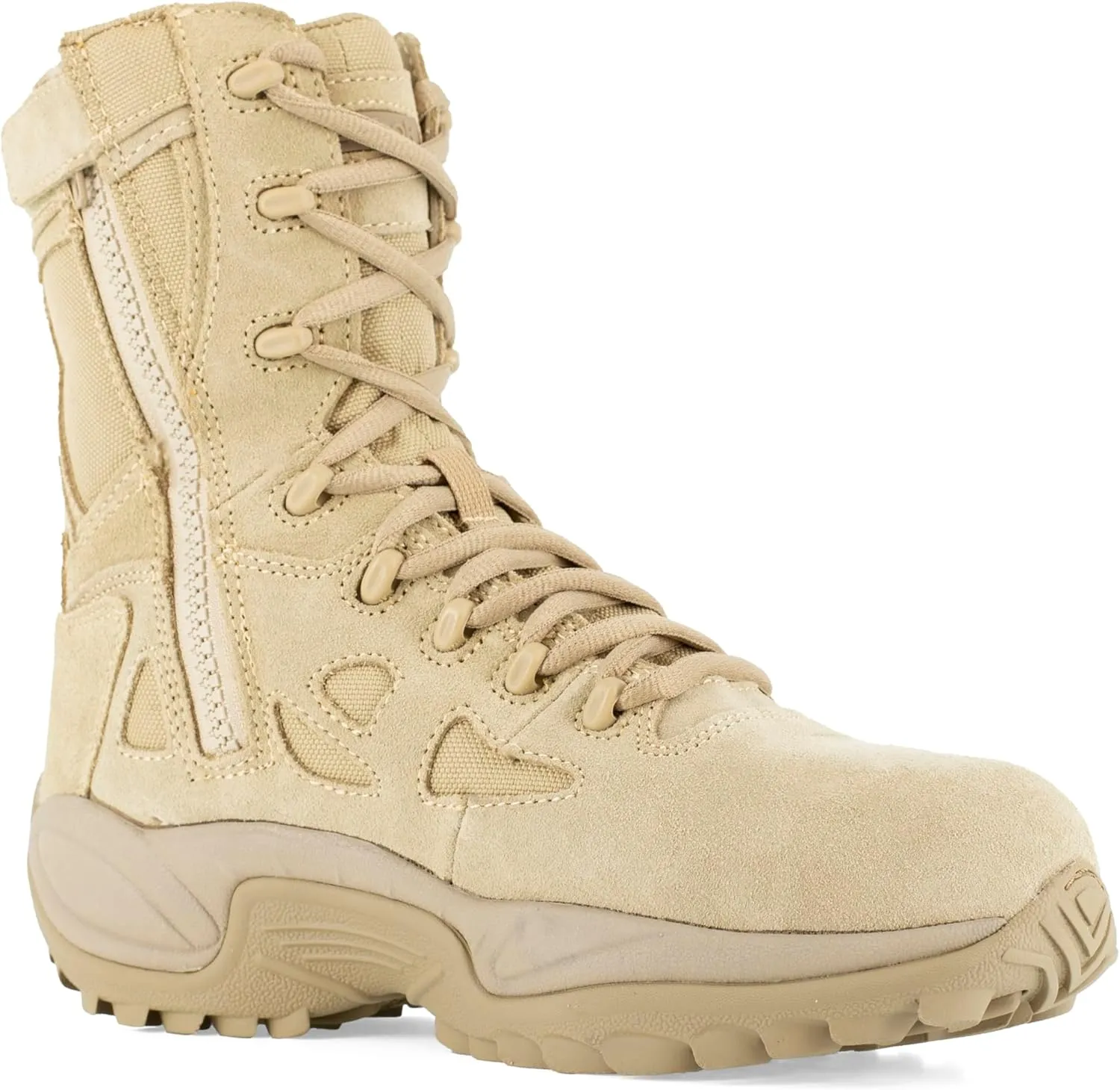 Reebok Men's Rapid Response Rb Safety Toe 8" Stealth Boot with Side Zipper Military & Tactical