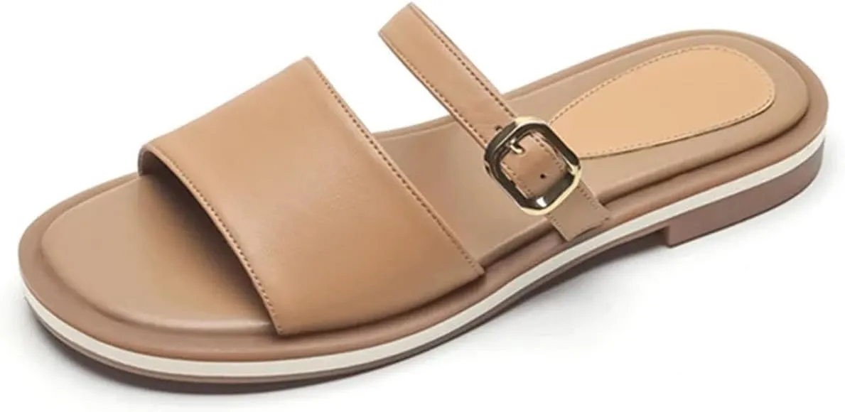 Women's Genuine Leather Flats - Summer Comfort Casual, Outdoor Leisure Slippers