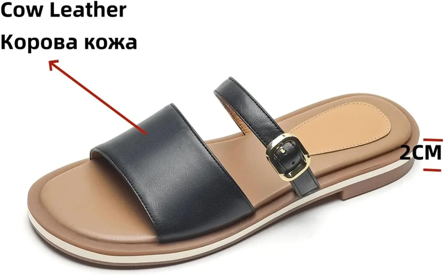 Women's Genuine Leather Flats - Summer Comfort Casual, Outdoor Leisure Slippers